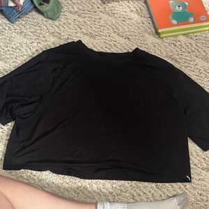 Black Women's Boxy Cropped Top